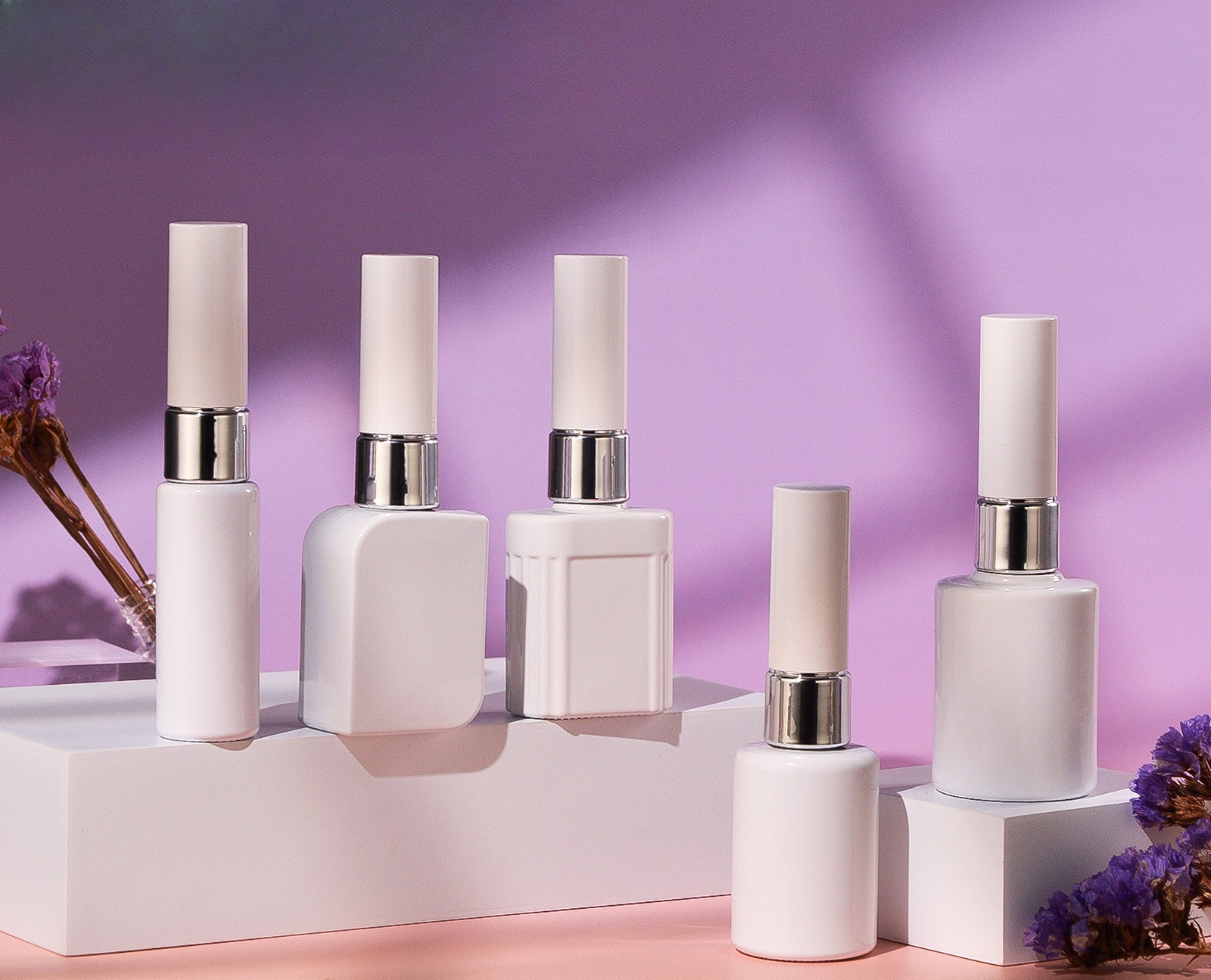 Luxury Skincare Bottles - ‌8ml/10ml/15ml White Glass Empty Nail Polish