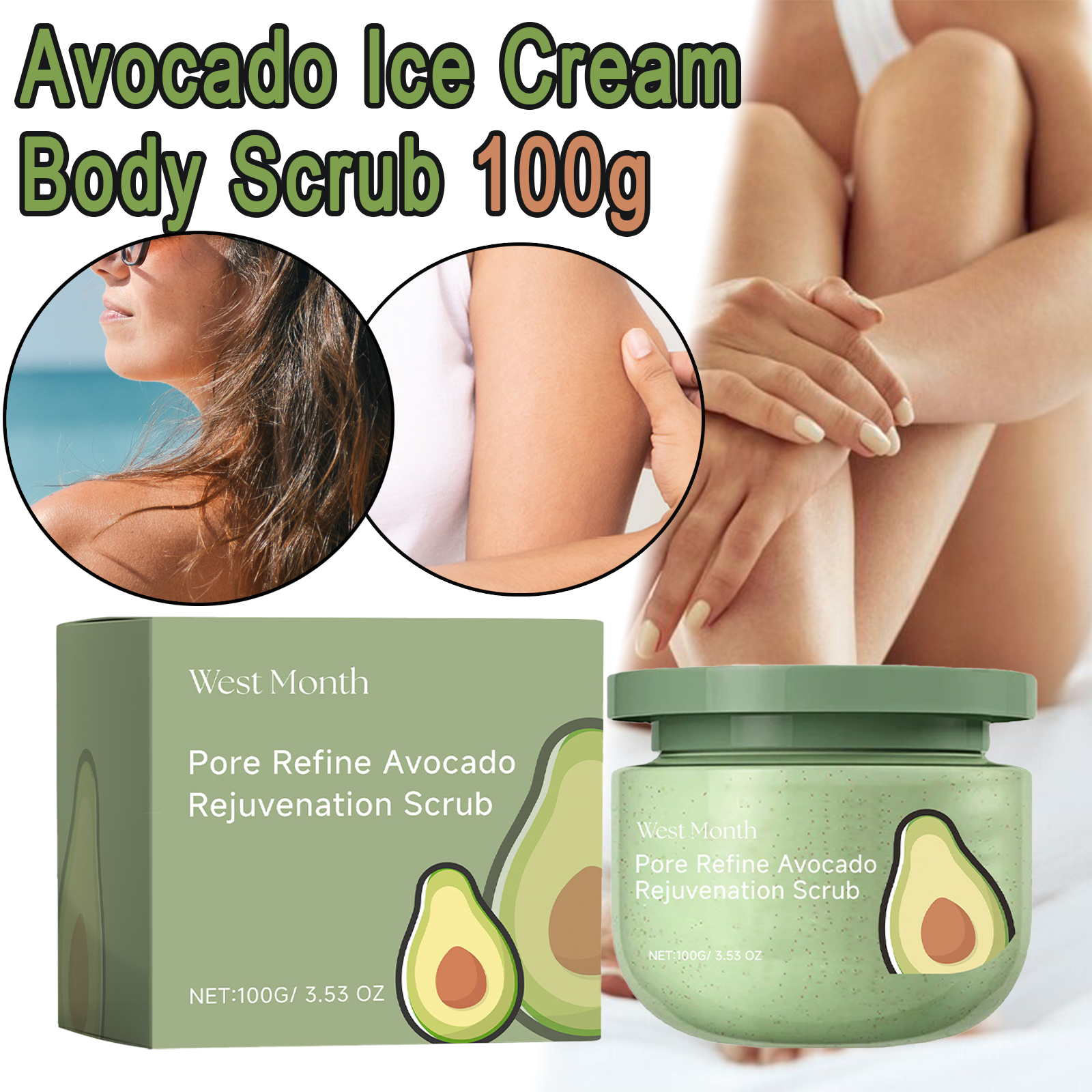 Avocado Ice Cream Body Scrub 1 – Luxury Skincare Gifts For Women Bewertung und Preis